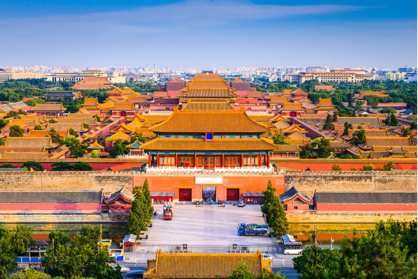 Palace halls and courtyards of the Forbidden City in Beijing