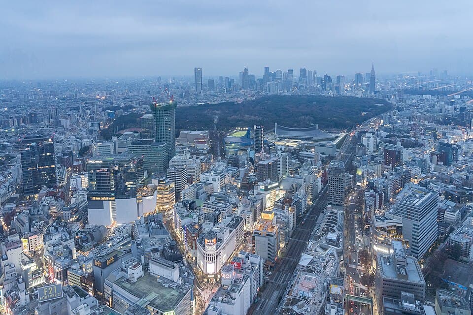 Tokyo city viewed from Shibuya Sky