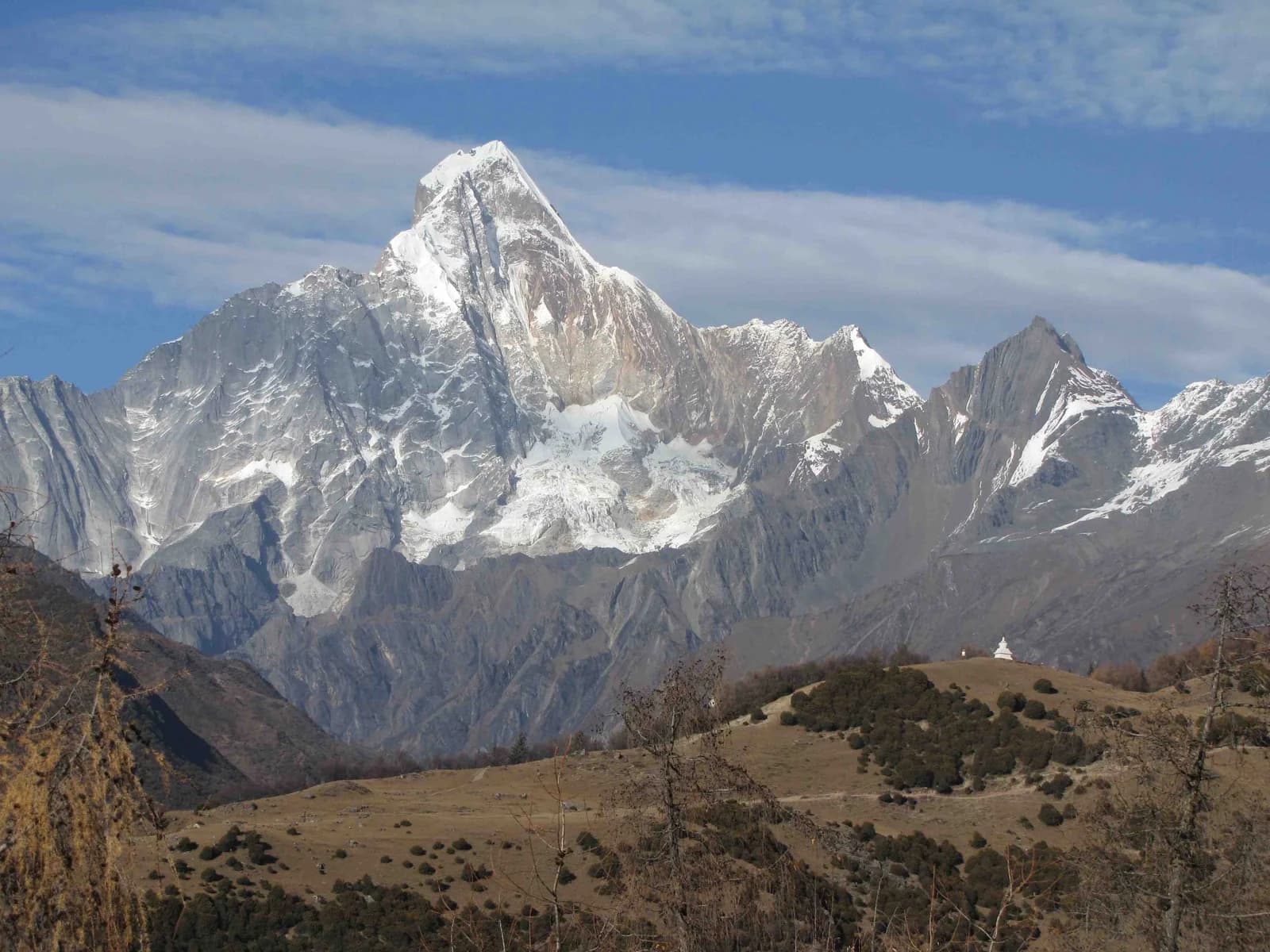 The snow-covered peaks of Mount Siguniang in western Sichuan