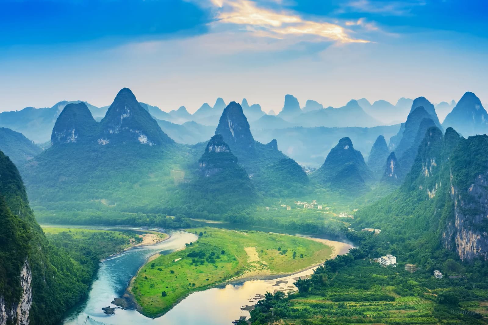 Karst mountains and countryside around Yangshuo